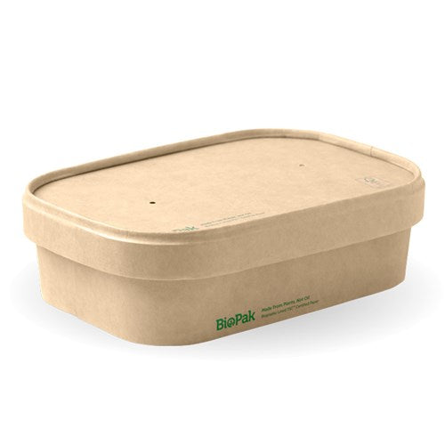 BioPak 500ml Takeaway Trays & Lids Octagon 25pcs – 8 x 25pk