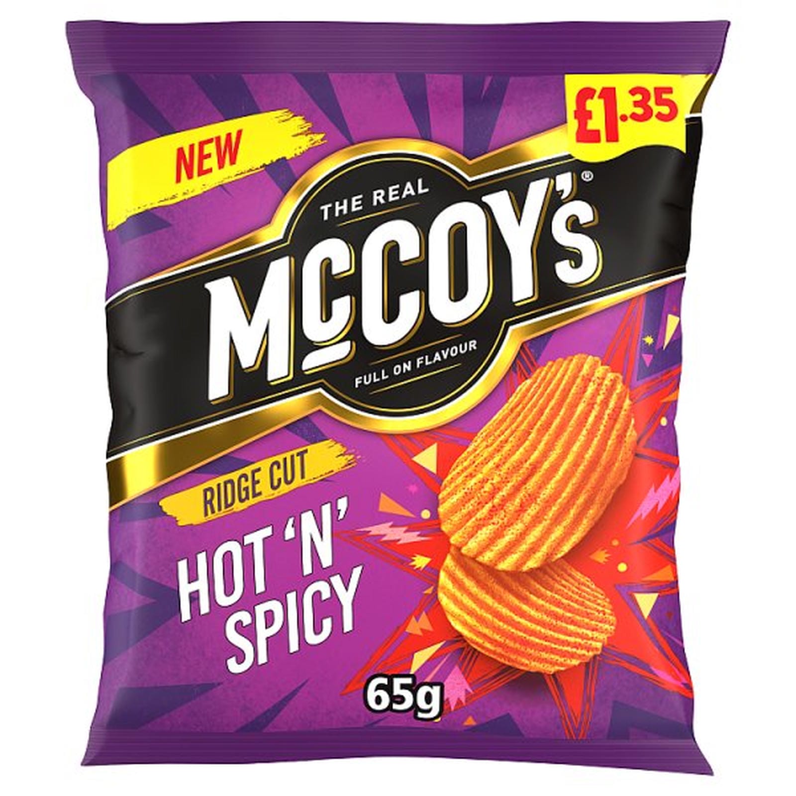McCoy's Hot'n'Spicy Crisps 65g, £1.35 PMP