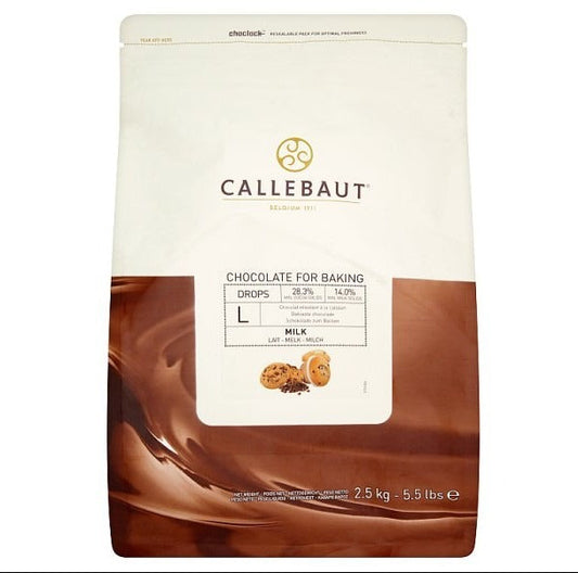 Callebaut Chocolate Drops for Baking Milk 2.5kg – 4 x 2.5kg