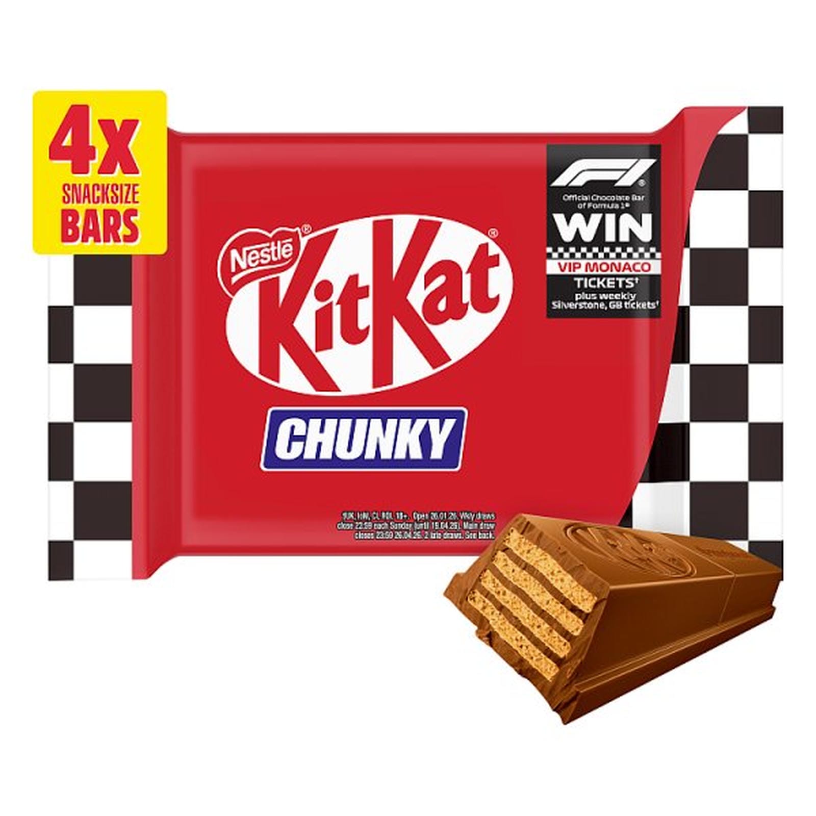 KitKat F1 Chunky Snacksize Chocolate Bar 4 Pack Multipack 128g PMP £1.85