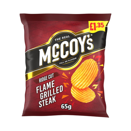 McCoy's Flame Grilled Steak Crisps 65g, £1.35 PMP – 20 x 65g