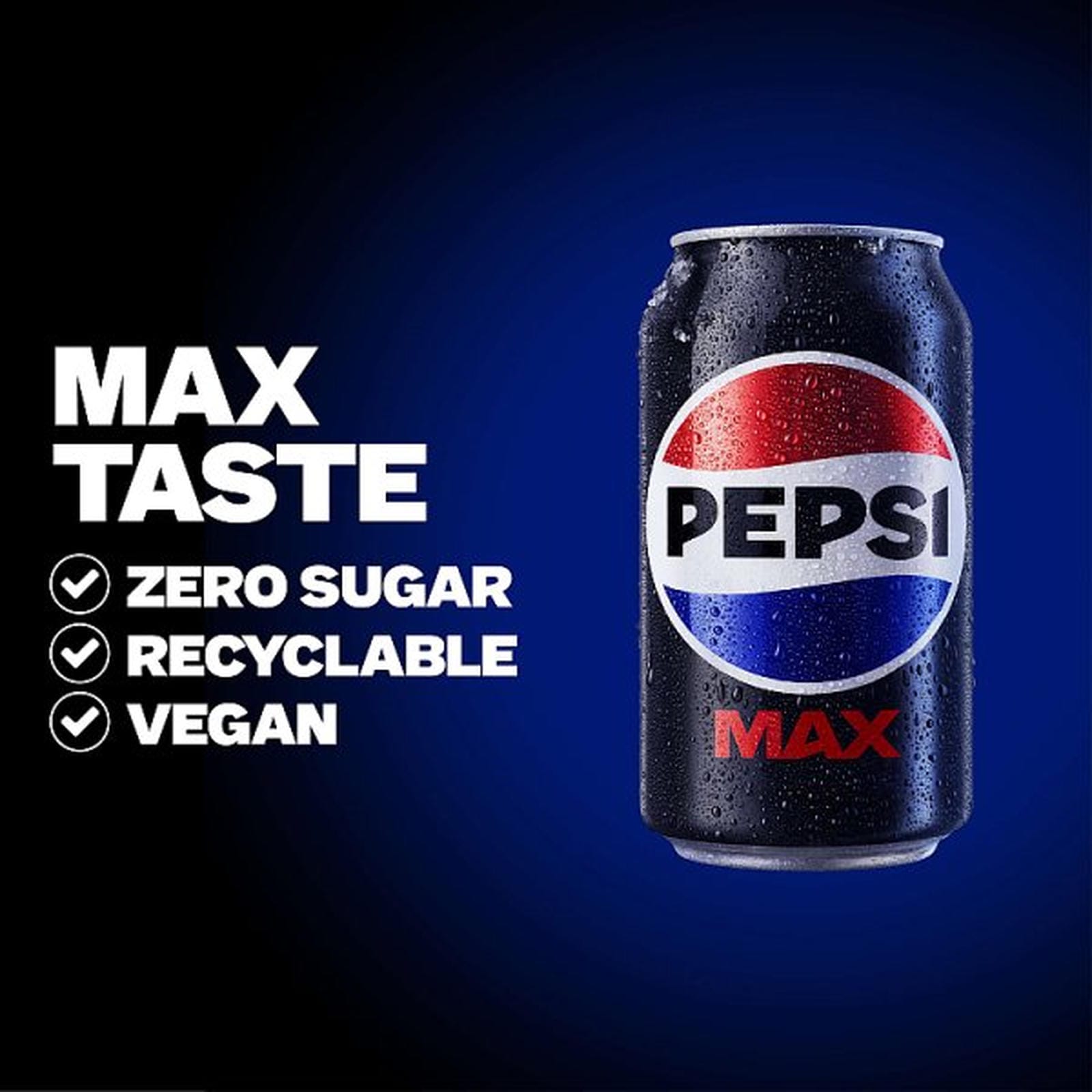 Pepsi Max No Sugar Cola Can 330ml
