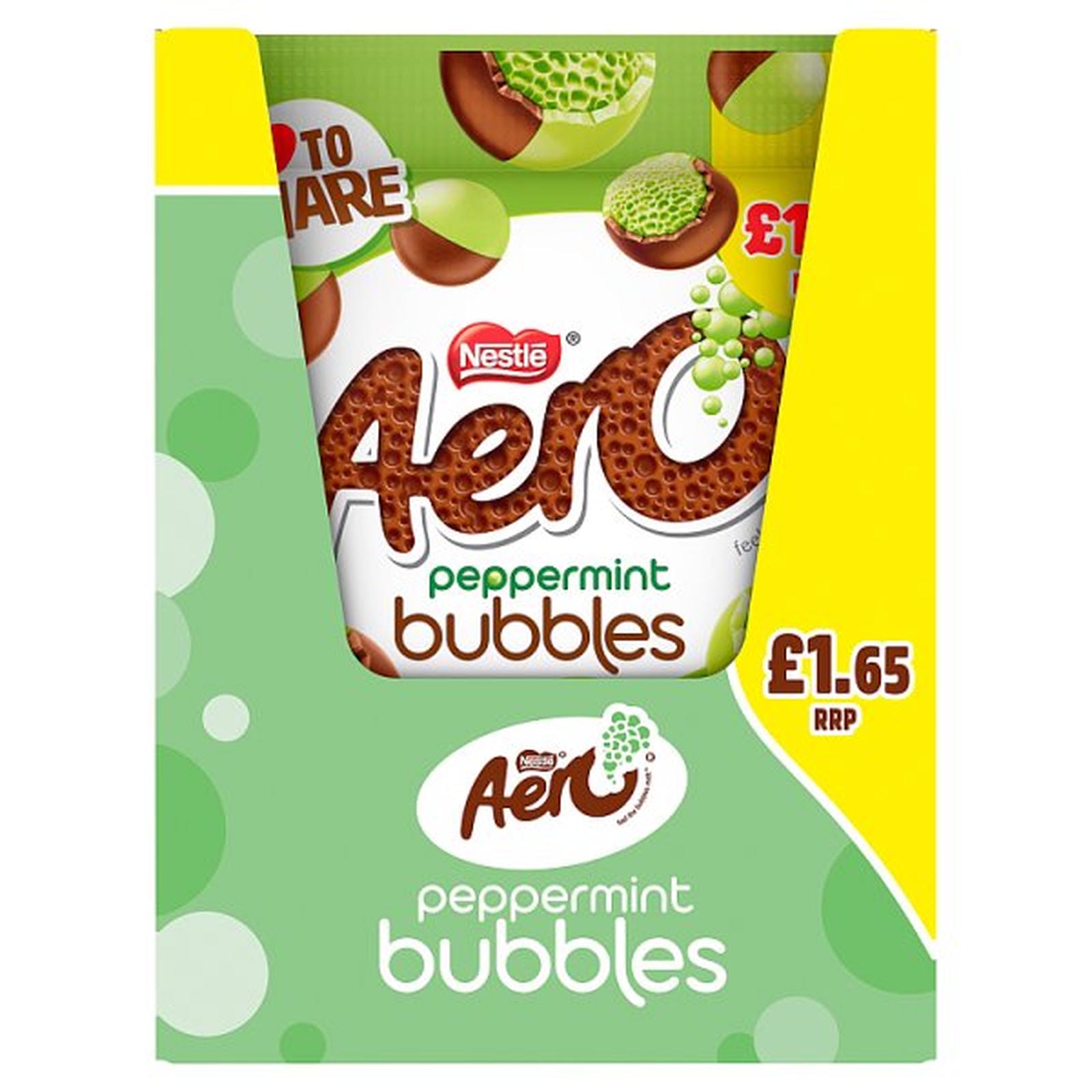 Aero Bubbles Peppermint Milk Chocolate Sharing Bag 80g PMP £1.65