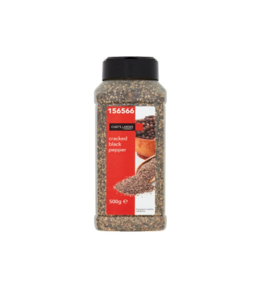 Chef's Larder Cracked Black Pepper 500g – 6 x 500g
