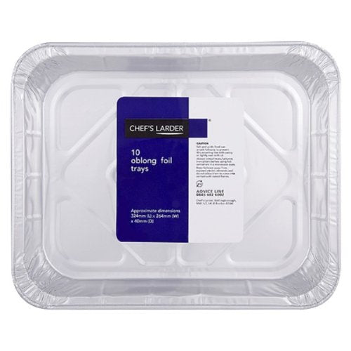 Chef's Larder 10 Oblong Foil Trays 324mm – 10 x 10pk