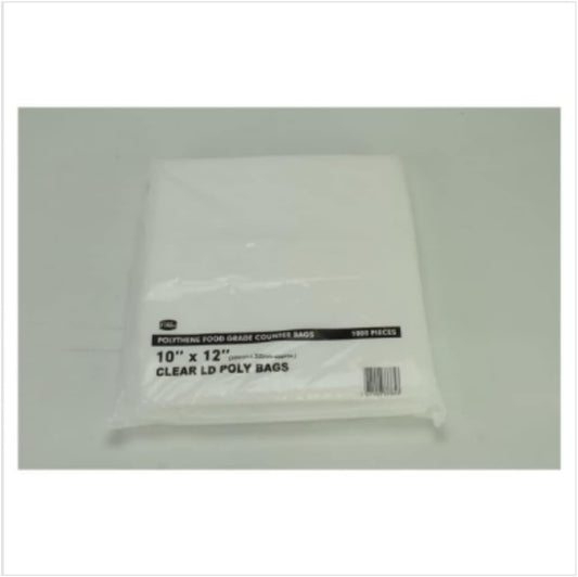 FyNite 1000 Clear Polythene Food Grade Counter Bags 10" x 12" – 1 x 1000pk