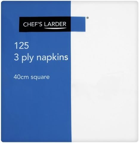 Chefs Larder 125 3 Ply Napkins 40cm Square - White
