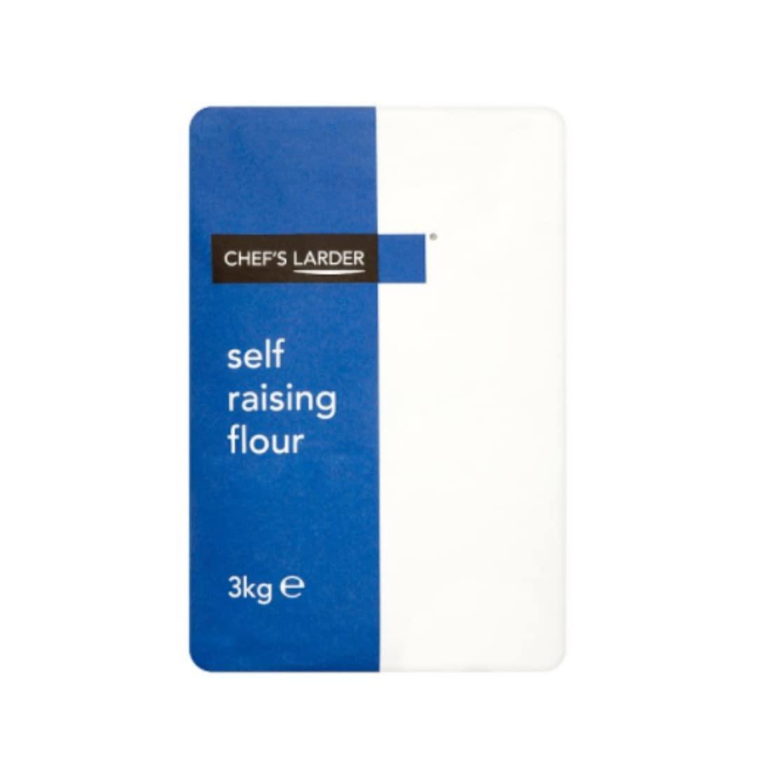 Chef's Larder Self Raising Flour 3kg For Baking And Cooking In Home And Professional Kitchens Single Pack