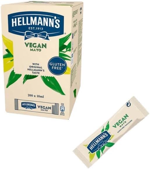 Hellmann's Vegan Mayo 200 x 10ml Sachets Multi Pack Catering Size for Foodservice