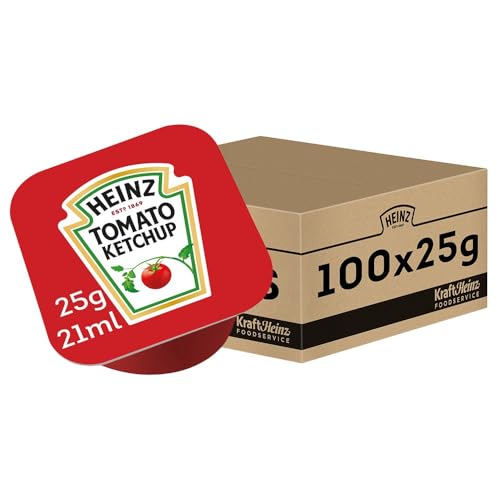 Heinz Tomato Ketchup Dip Pots 100 x 25g – 1 x 100x25g