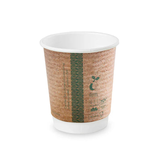 Infiniti Compostable Double Wall Kraft Hot Cups 8oz (23cl) – 1 x 35pk