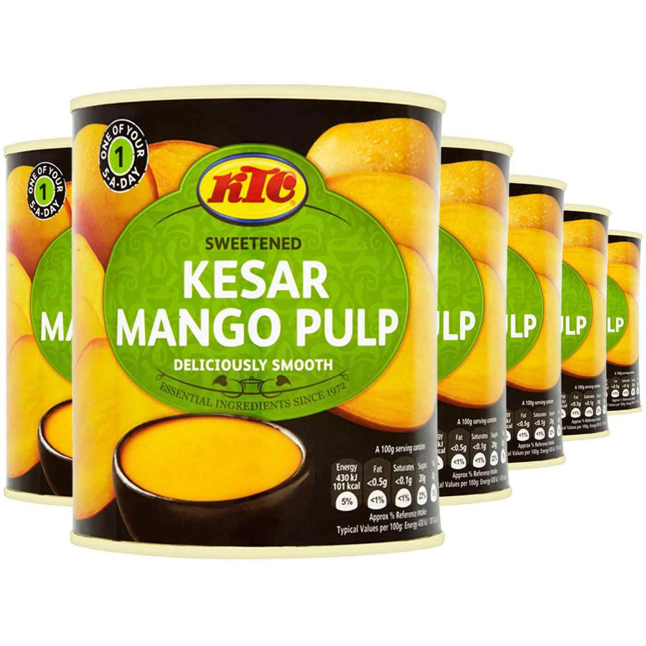 KTC Mango Pulp Sweetened Kesar 850g Multi Pack 6x850g Foodservice Pack UK