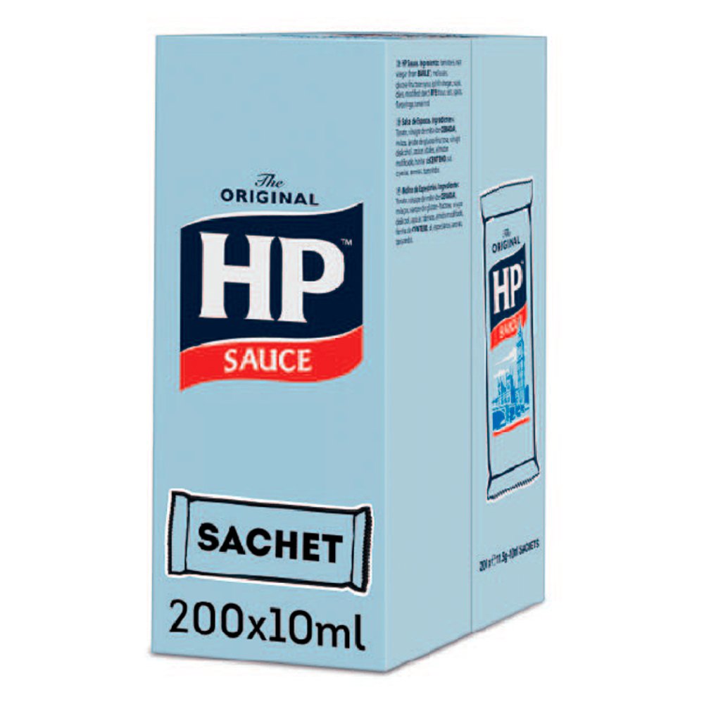 HP Brown Sauce Sachets 10ml Catering Size Case of 200 for Foodservice Use Store Cupboard Safe