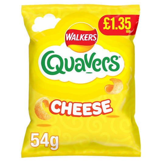 Walkers Quavers Cheese Snacks Crisps PMP 54g £1.35 RRP – 18 x 54g