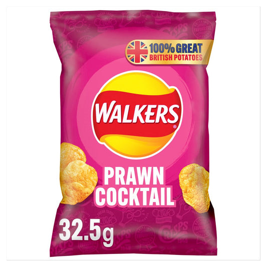 Walkers Prawn Cocktail Crisps 32.5g – 32 x 32.5g