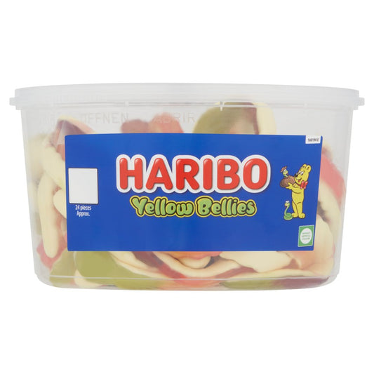 HARIBO Yellow Bellies Fruit Flavour & Foam Gums Sweets Tub 768g – 4 x 24pc