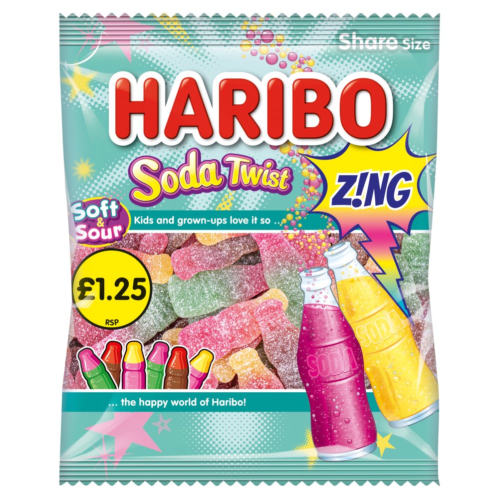 HARIBO Soft & Sour Soda Twist 140g – 12 x 140g