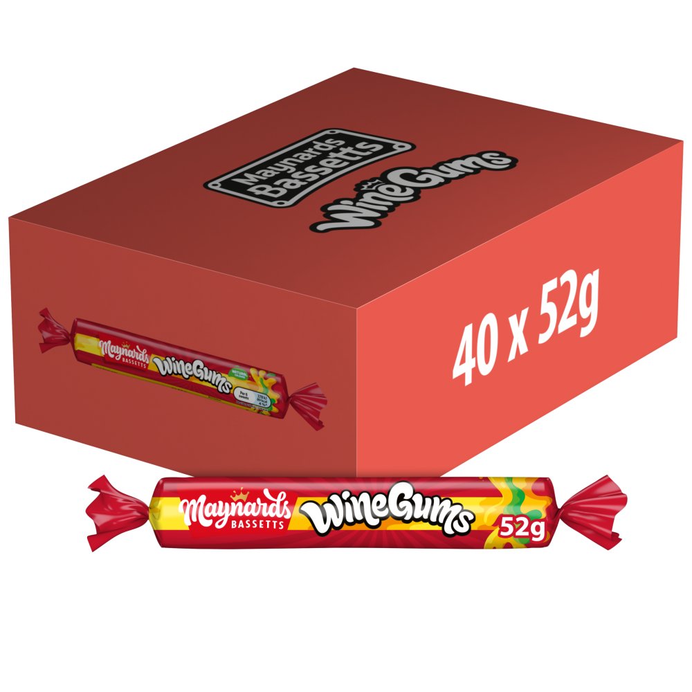 Maynards Bassetts Wine Gums Candy Sweets Roll 52 g – 40 x 52g