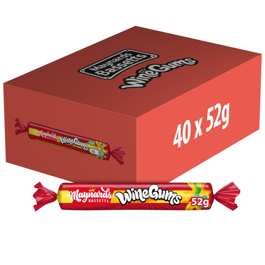 Maynards Bassetts Wine Gums Candy Sweets Roll 52 g – 40 x 52g