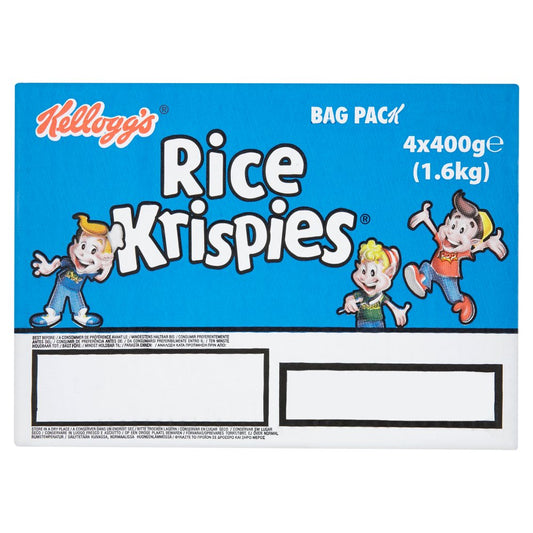 Kellogg's Rice Krispies Bag Pack 4 x 400g (1.6kg) – 1 x 4x400g