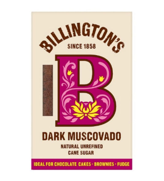 Billington's Dark Muscovado Natural Unrefined Cane Sugar 500g – 1 x 500g