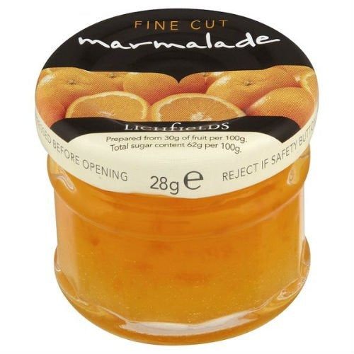 Lichfields Marmalade Fine Cut 28g 24 x 28g Foodservice Multi Pack for Retail And Catering