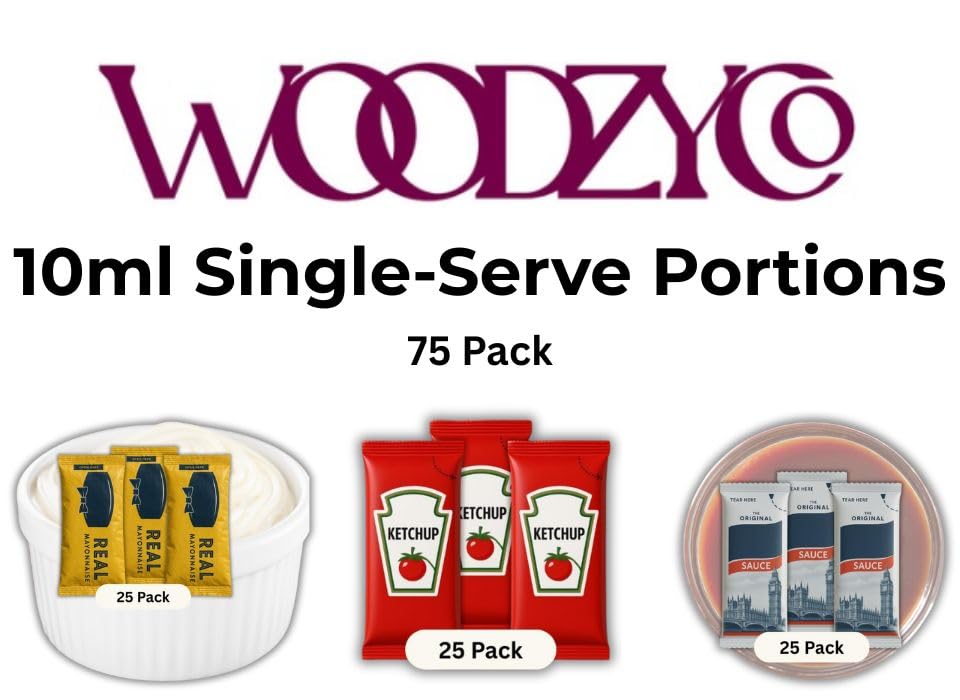 Condiment Sachet Bundle 75-Pack Multi Pack 10ml Tomato Ketchup, Mayonnaise and Brown Sauce