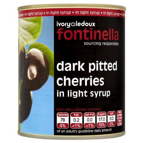 Fontinella Dark Pitted Cherries in Light Syrup 810g – 6 x 850g