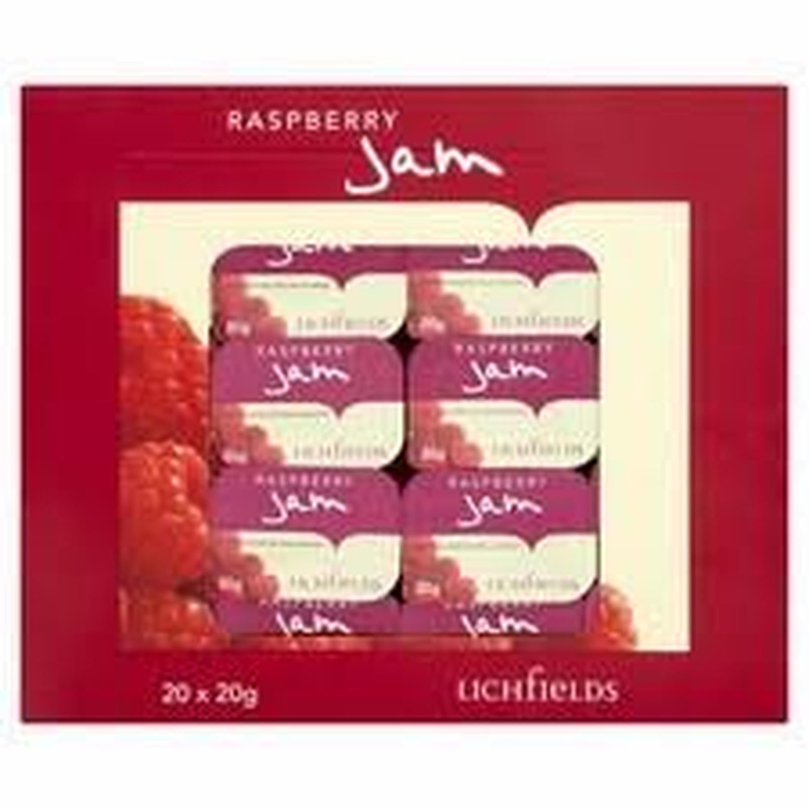Lichfields Raspberry Jam Individual Portions 20 g Each 5 x 20x20 g Multi Pack Case Of 5