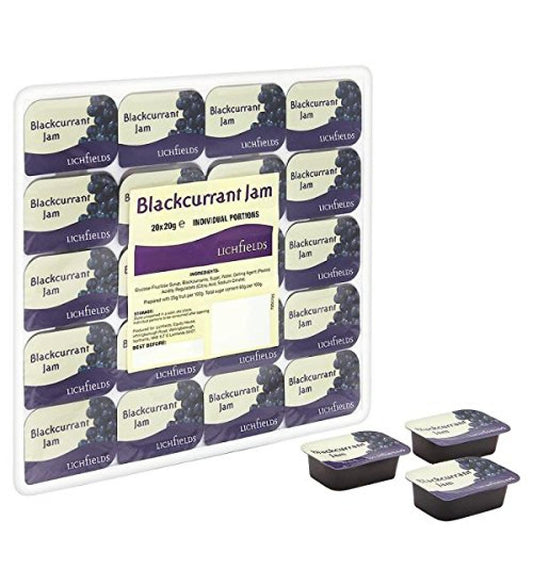 Lichfields Blackcurrant Jam Individual Portions 20 x 20g – 5 x 20x20g