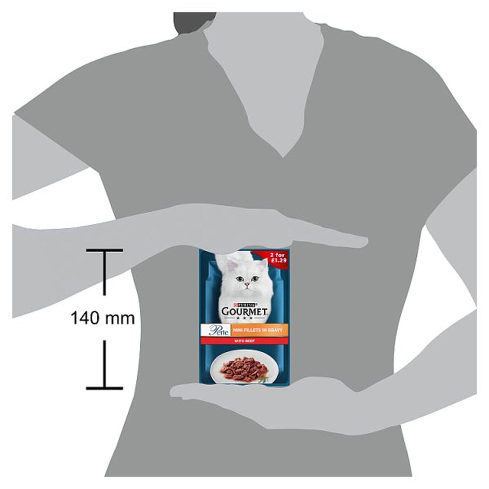 GOURMET Perle Mini Fillets in Gravy with Beef Wet Cat Food 85g