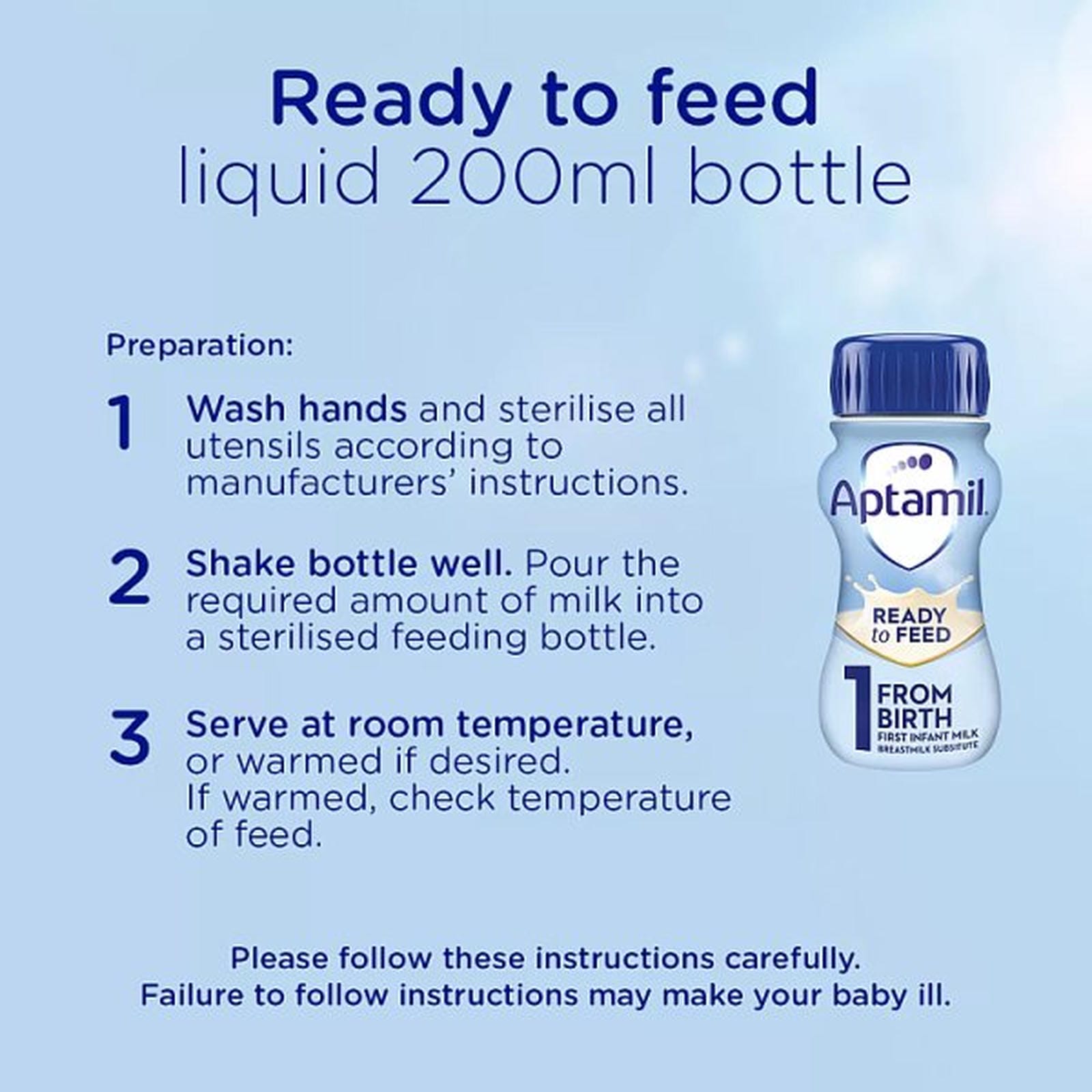 Aptamil First Infant milk (ready to feed 200ml bottle)