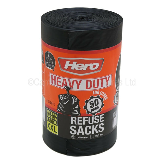 Hero Large HD Refuse Sacks – 1 x 150s