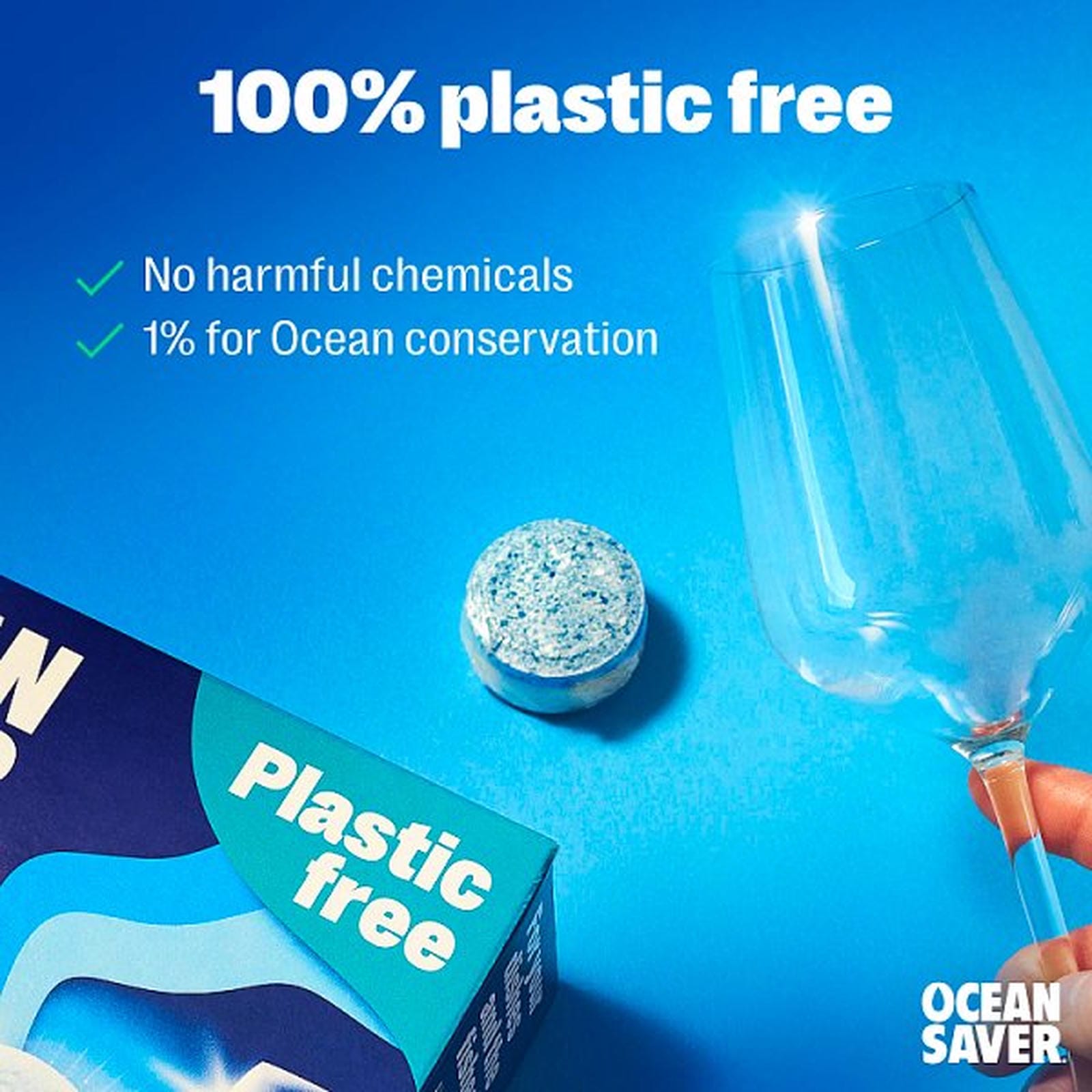 OceanSaver Plastic Free 100 Eco Dishwasher Tablets 1400g
