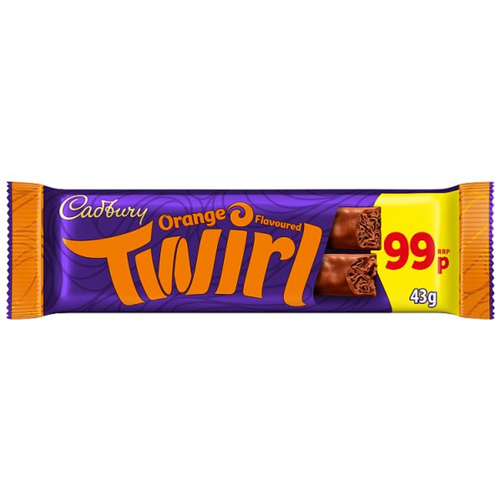 Cadbury Twirl Orange Chocolate 99p PMP Bar 43 g