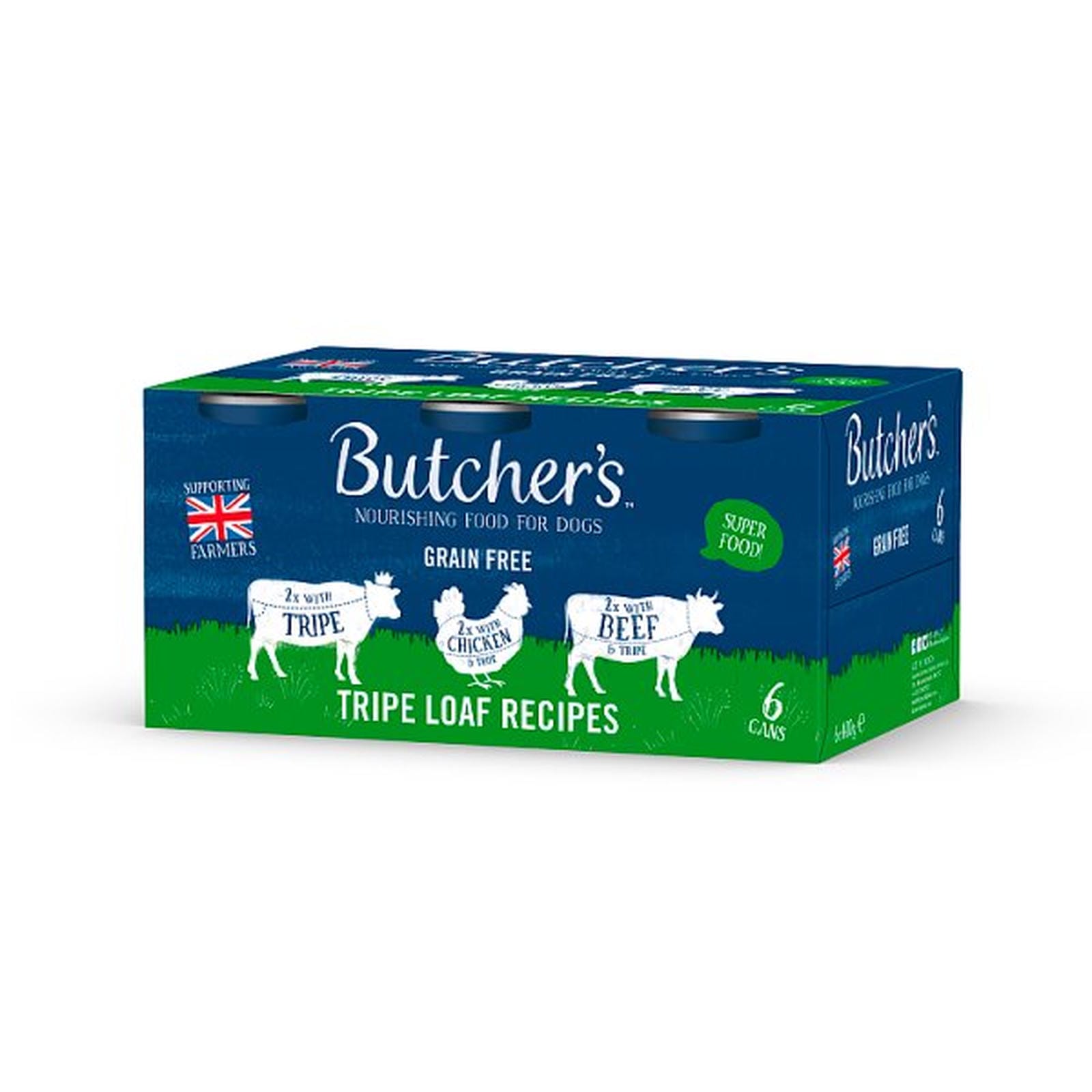 Butcher's Tripe Loaf Recipes Nourishing Food for Dogs 6 x 400g