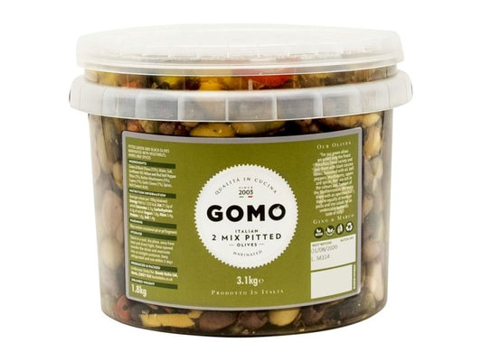 Gomo 2 Italian Mix Pitted Olives 3.1kg – 2 x 3.1kg