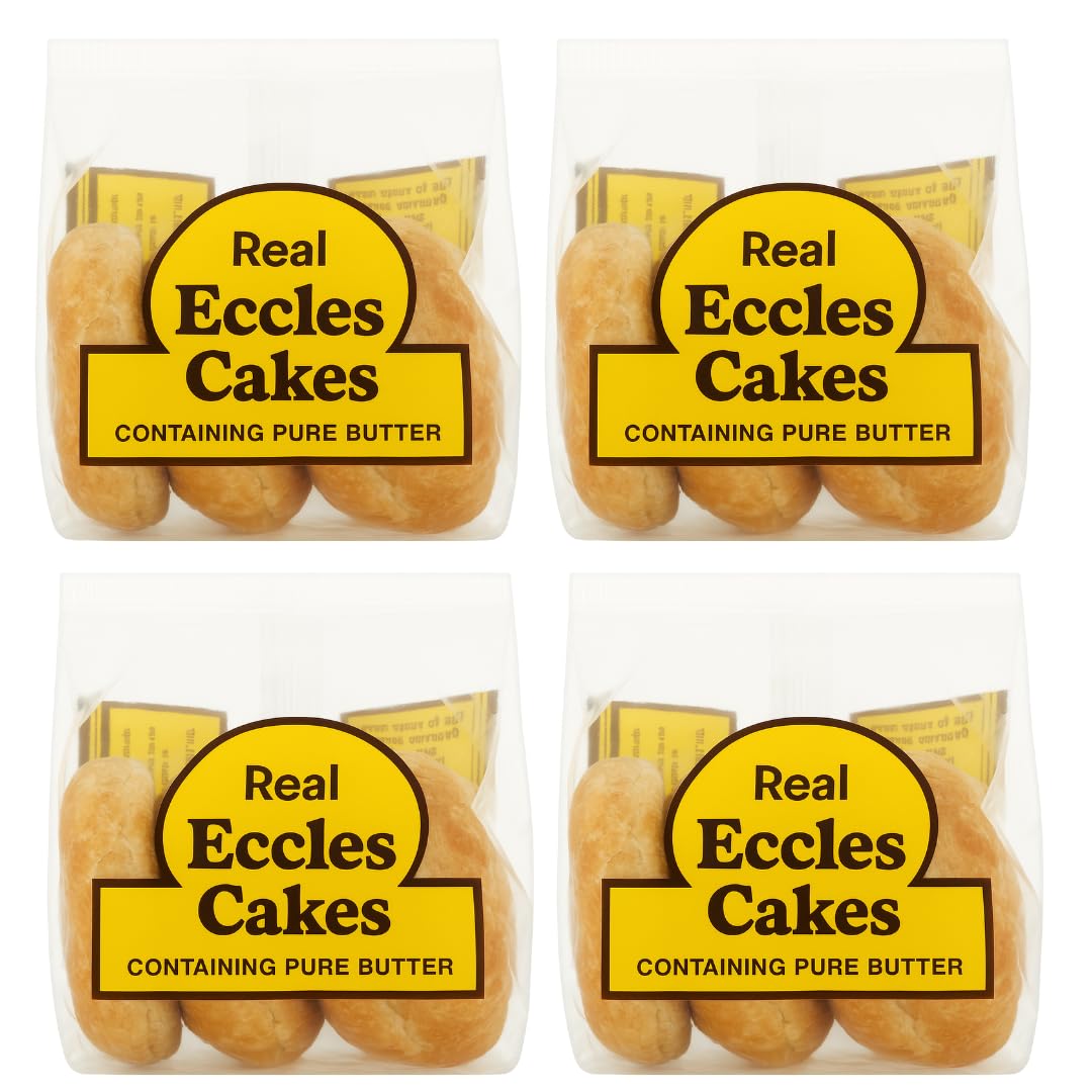 Eccles Cakes WoodzyCo Lancashire - Traditional British Pastry - 4 Pack (16 Cakes)