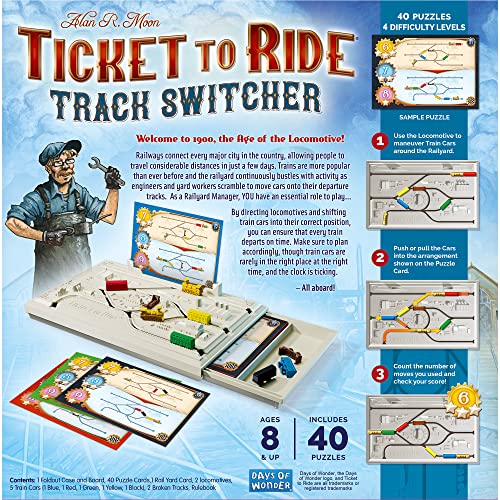 Asmodee Editions | Logiquest: Ticket to Ride | Board Game | Ages 8+ | 1 Players | 20 Minutes Playing Time, Multicolor (ASMLQTTR01EN)