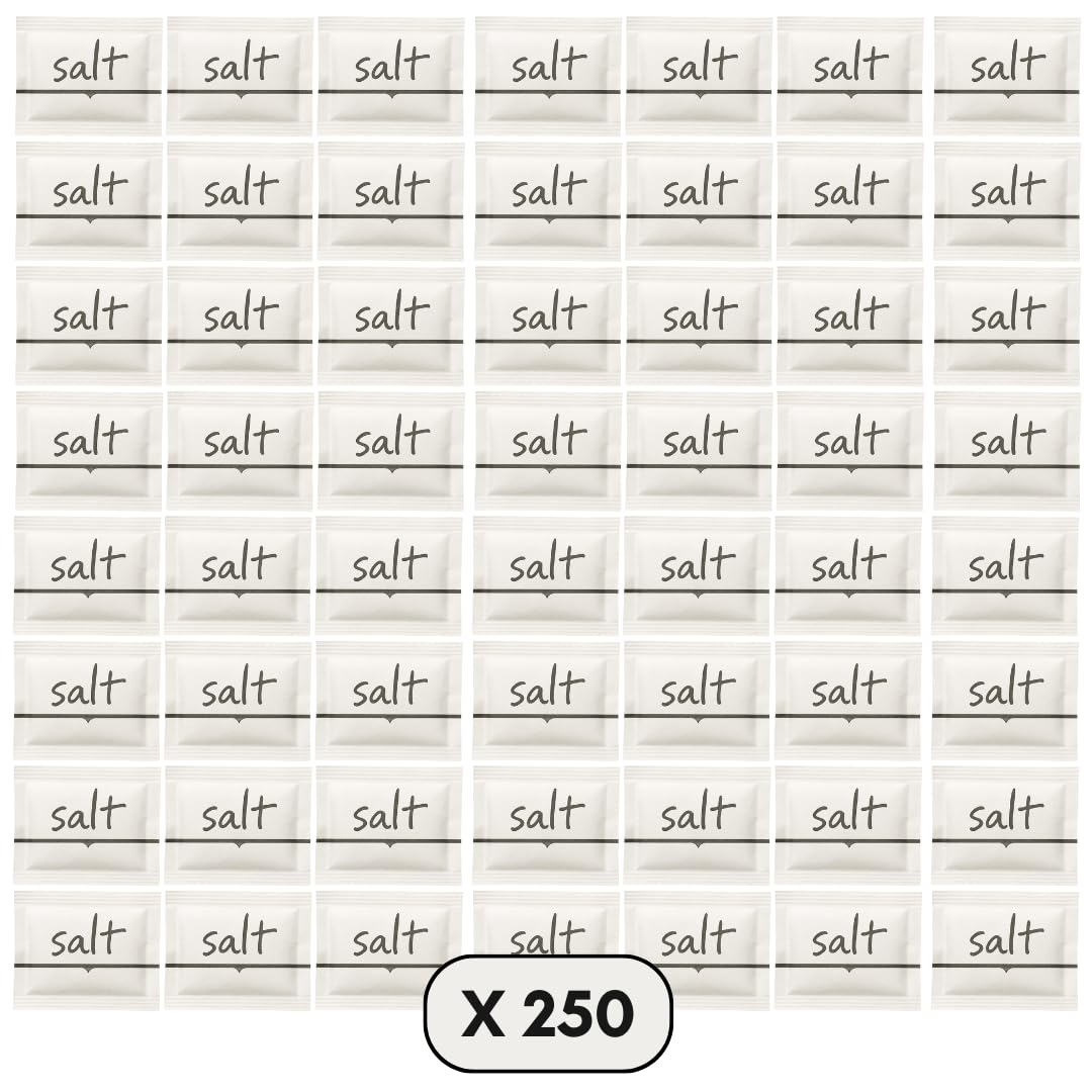 Woodzyco Salt and Pepper Sachets Hygienic 250 Sachets Travel Pack for Holidays and Road Trips