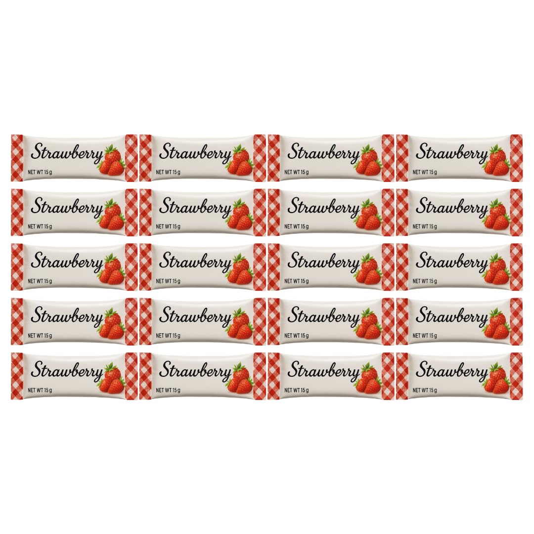 Strawberry Conserve Sticks French Jam 15g Portion Packs 20 Pack Single-Serve Sachets