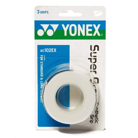 YONEX Super Grap Synthetic Grip (3 Per Pack), White, One Size