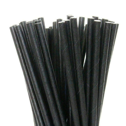 CaterPro 250 Paper Straws Black 210mm – 20 x 250s