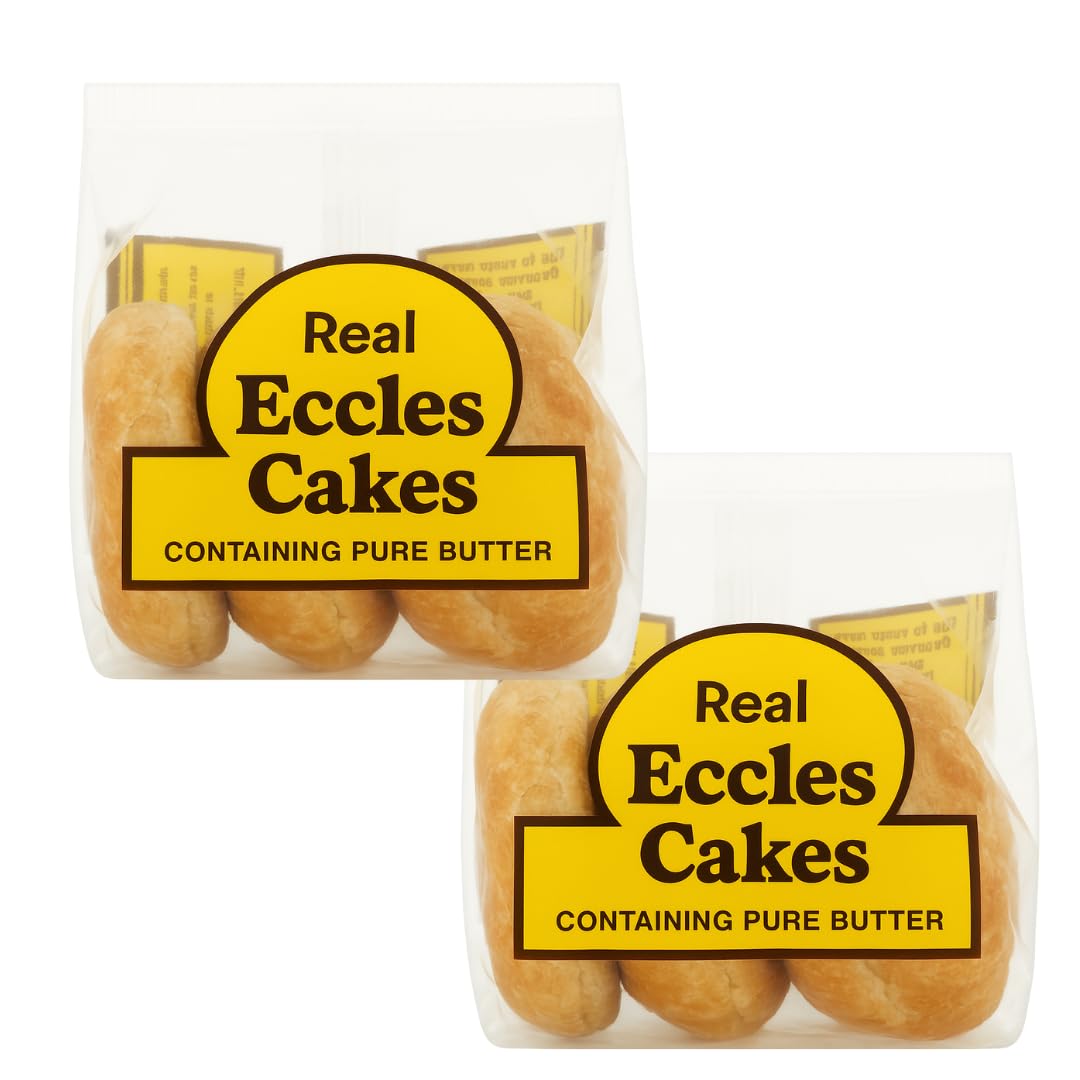 Eccles Cakes Lancashire - Traditional Pastry with Currant Filling - 8 Cakes Multi Pack