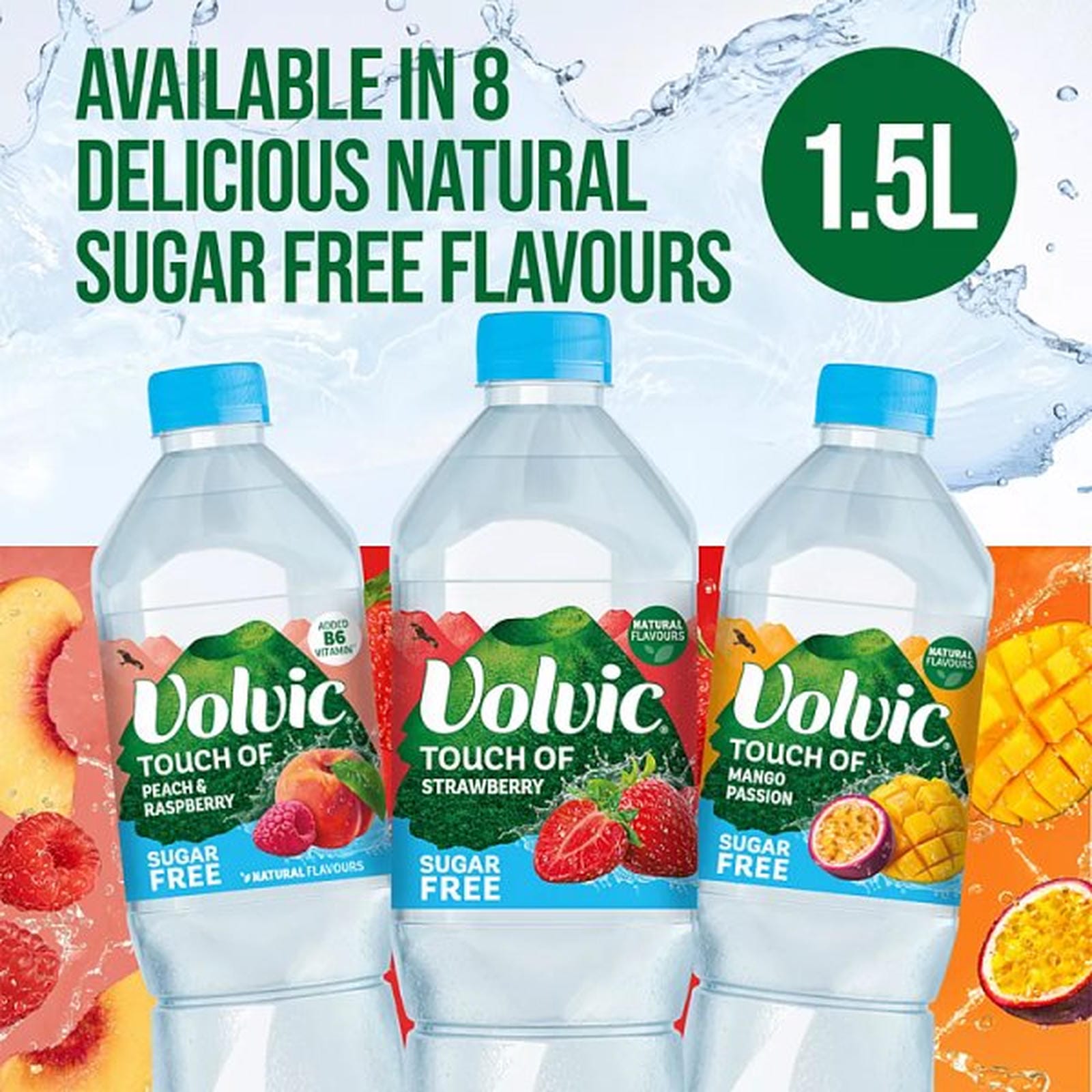 Volvic Touch of Fruit Strawberry Sugar Free Still Flavoured Water 1.5L