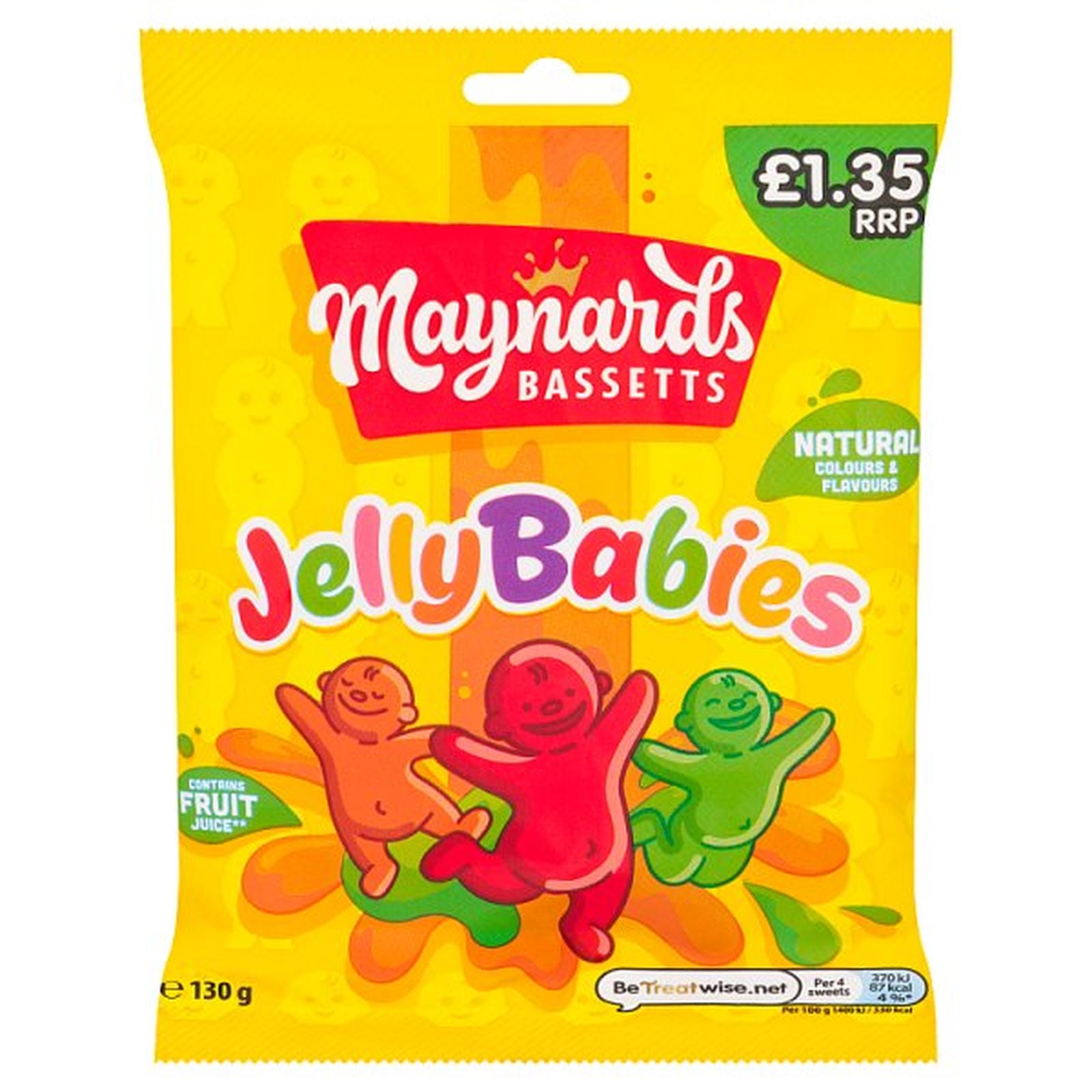 Maynards Bassetts Jelly Babies Sweets Bag £1.35 PMP 130g