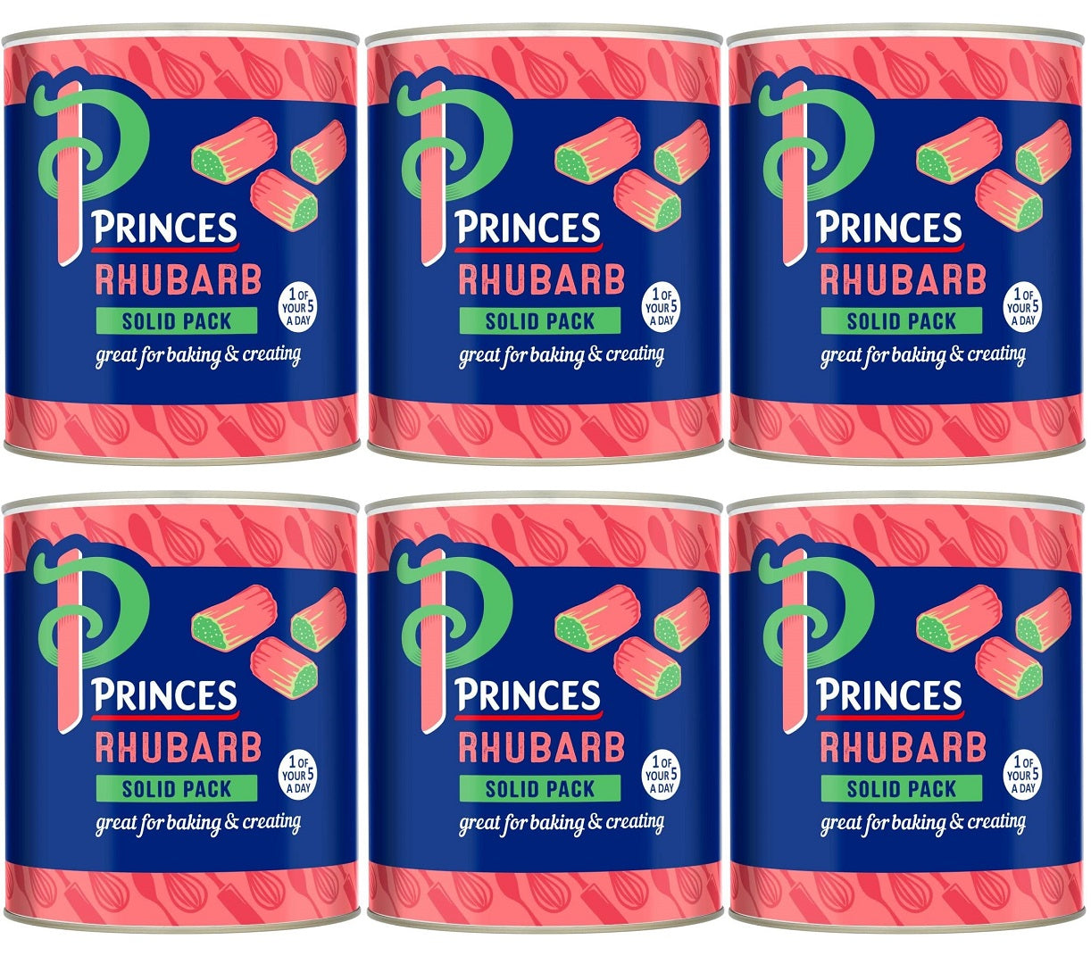 Princes Rhubarb Solid Pack 2.82kg – 6 x 2.82kg