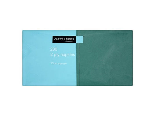 Chef's Larder 200 Dark Green 2 Ply Napkins 33cm Square – 1 x 200s