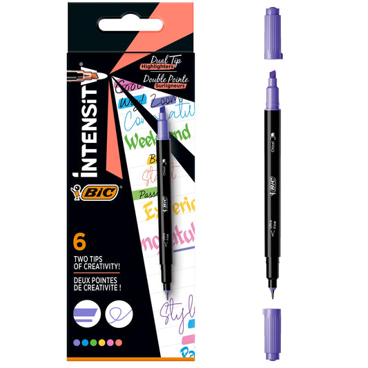 Bic Intensity Dual Tip marker 6 pc(s) Chisel-fine tip Blue,Green,Peach,Pink,Violet,Yellow