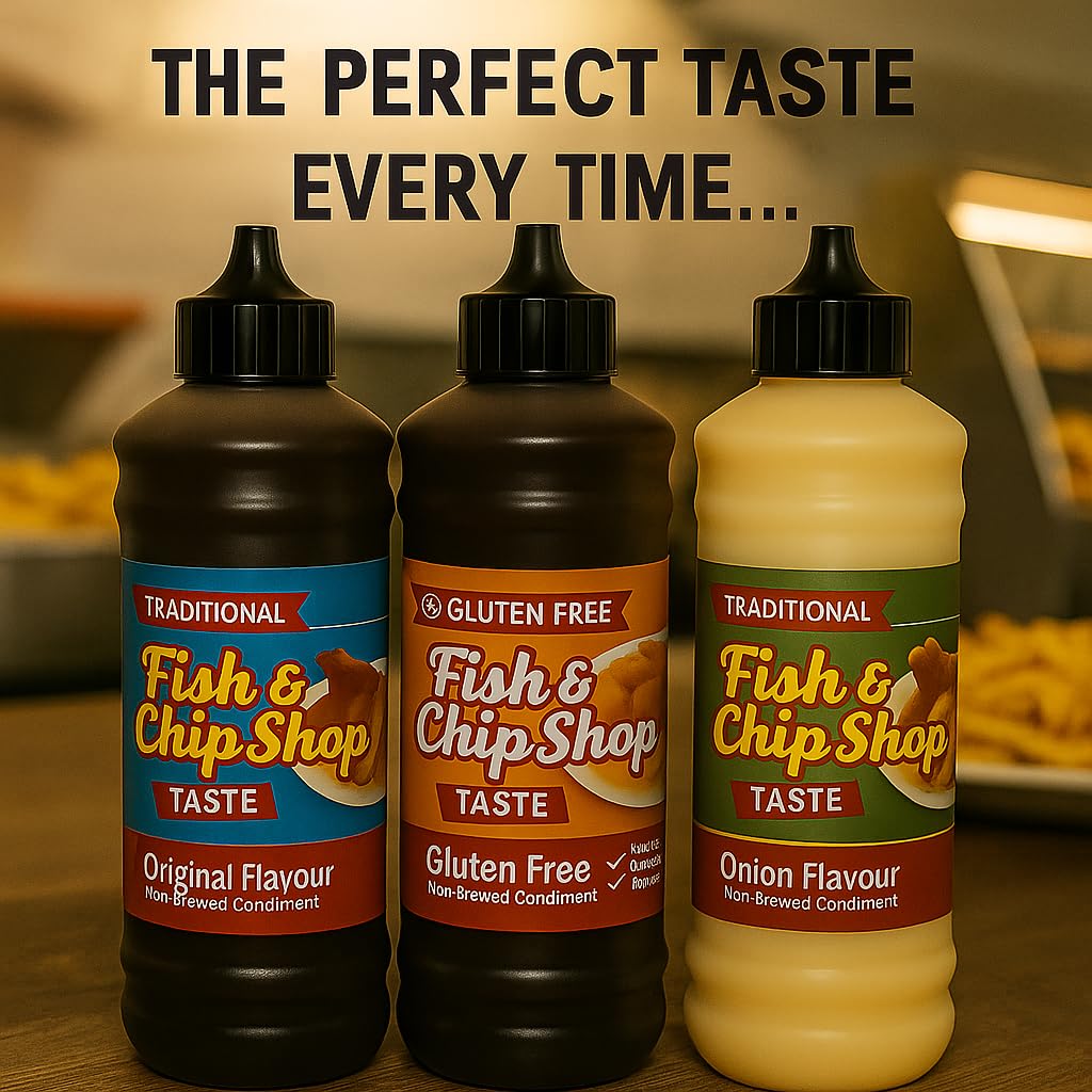 Fish And Chip Shop Set Traditional Non-Brewed, Gluten-Free Non-Brewed And Onion Flavour 315ml Bottles X3